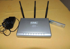 Router wireless SMC SMCWBR14-N2 300Mbps Wireless draft-N 2.0 + Wireless draft-N USB 2.0 Adapter utilizabil si i reteaua RDS foto
