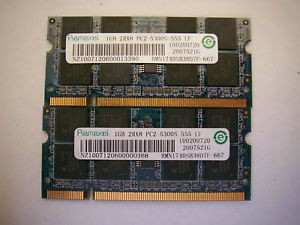 kit memorie ram laptop 2gb ddr2 2x1gb ramaxel pc2-5300-555 foto