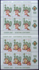 ROMANIA 2007 - EUROPA CERCETASI 2 x 6 VALORI IN 2 M/SH,NEOBLITERATE - RO 0131 foto