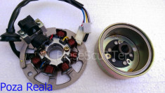 Magnetou / Aprindere / Stator + Volanta scuter JOG ( 7 bobine ) 2T / 2 T / 2Timpi / 2 Timpi ( 49cc - 50cc - 80cc ) foto