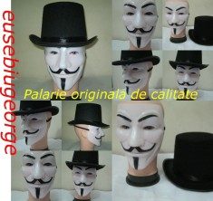 MASCA V FOR VENDETTA, GUY FAWKES, ANONYMOUS + Palarie originala ..... SUPER PRET ...... foto