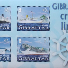 GIBRALTAR - VAPOARE DE LINIE 4 VALORI IN M/SH, NEOBLITERATA - GB 009