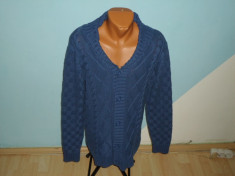 PULOVER TIP CARDIGAN OUTFFITTERS NATION 100% ORIGINAL AMESTEC BUMBAC ALBASTRU INCHIS MARIMEA L foto