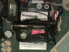 Camera video Panasonic RX10 slim palmcorder VHSC pal wide lens +3 casete foto
