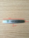 Emblema Auto Monster Metal Nichel Negru Verde 98mm, Logo Universal, Banda Dublu Adeziva Inclusa