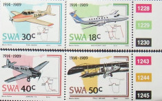 S. W. AFRICA 1989 - AVIATIE 4 VALORI, NEOBLITERATE - AS 108 foto