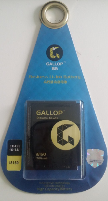 Baterie Gallop 1700 mAh Samsung Galaxy Ace 2 i8160 + folie protectie cadou