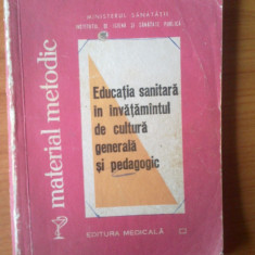 h6 Educatia sanitara in invatamantul de cultura generala si pedagogic