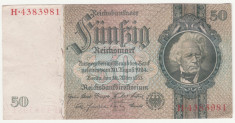 (5) BANCNOTA GERMANIA - 50 MARK (REICHSMARK) 1933 (30 MARTIE) - STARE BUNA foto