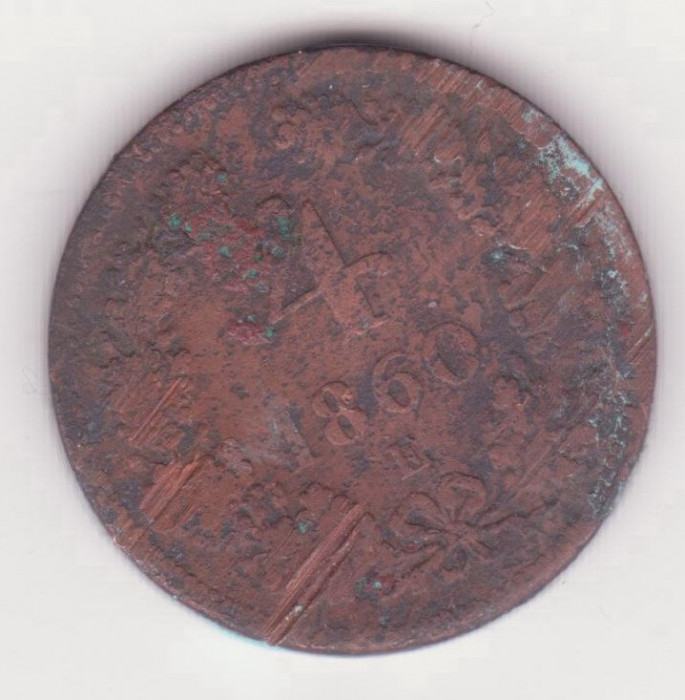 (M351) MONEDA AUSTRIA - 4 KREUZER 1860, LIT. E, RARA