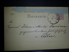 Carte postala circulata Germania 1876 Cleve koln foto
