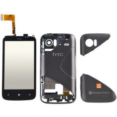 Carcasa rama fata cu geam touchscreen digitizer touch screen mijloc corp spate capac baterie capac acumulator HTC 7 Mozart, HD3, T8699, T8698 Original foto