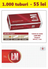 1.000 tuburi de tigari LM rosu Original pentru injectat tutun foto