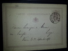 Carte postala circulata Belgia 1873 Veriers Liege foto