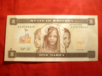 Bancnota 1 nakfo 1997 Eritreea , cal. apr. NC foto