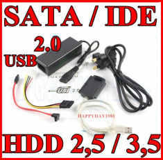 ADAPTOR USB 2.0 SATA IDE DVD-RW RACK EXTERN HDD 2,5 /3,5 foto