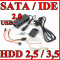 ADAPTOR USB 2.0 SATA IDE DVD-RW RACK EXTERN HDD 2,5 /3,5