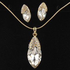 Set de bijuterii superb placat Aur 18k, Cristale Swarovski : colier,cercei-ideal cadou cod 3785 foto