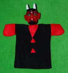 Marioneta teatru de papusi, papusa manuala, personaj: Mefisto, Dracul, Satana, Diavolul, Necuratul foto