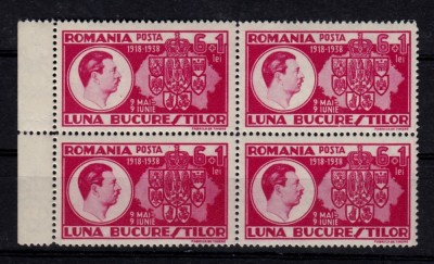 LUNA BUCURESTI LOR 1938 - SERIE BL.4 MNH foto