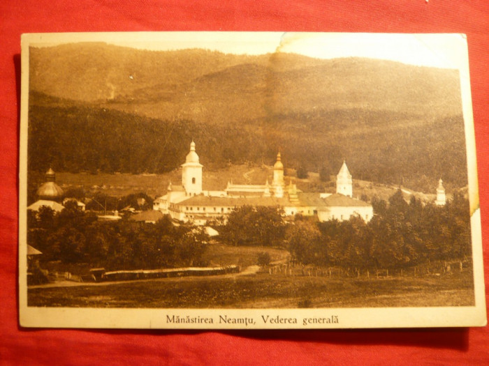 Ilustrata Manastirea Neamtu - Vedere Generala , circulat 1930 Ed. RH Morel