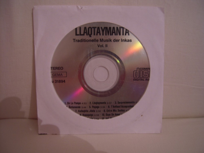 CD Llaqtaymanta-Traditionelle Musik der Inkas vol II, original, fara coperti