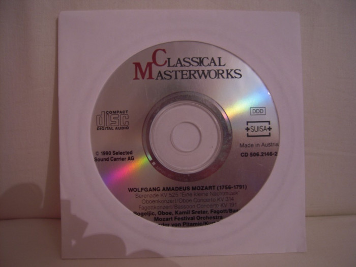 CD Classical Masterworks-Wolfgang Amadeus Mozart, fara coperti