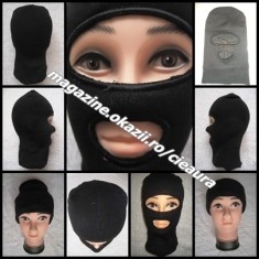 CAGULA DUBLATA UNISEX NEAGRA DUBLA MASCA PROTECTIE LANA POLAR PAZA MASCATI foto