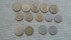 Lot 14 monede circulate - Slovenia tolarjev 1994-2001, Serbia dinara 2006-2007, Iugoslavia dinara 1971-1972 foto