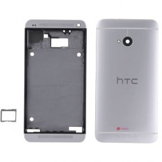 Carcasa rama fata mijloc corp spate capac baterie capac acumulator HTC One, M7, 801s, One Google Play Edition Originala Original NOUA NOU foto
