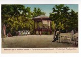 BUZIAS VEDERE DIN PARC CU PAVILIONUL MUZICAL ,PORT POPULAR,UJHELLY,BAILE BUZIAS