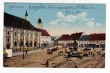 SIBIU PIATA MARE-HERMANNSTADT -NAGYSZEBEN ,STATUIE,CARUTE,1916, Circulata, Printata