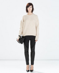 Zara pantaloni aplicatii imitatie piele new foto