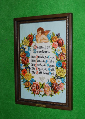 Tablou Maria Zell (loc pelerinaj catolic) rugaciune limba germana, 13x18 cm foto