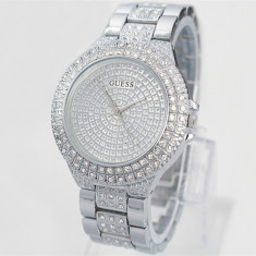 CEAS DAMA GUESS PREMIUM SKY CUFF SILVER&amp;amp;DIAMONDS EDITION-SUPERB-COLECTIE NOUA !! foto