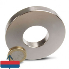 Magnet Neodim tip inel D: 70(30) H: 10 mm foarte puternic pt modificare alternator , generator foto