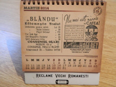 CALENDAR RECLAME VECHI ROMANESTI foto