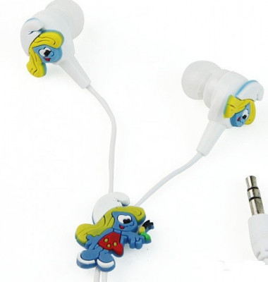 Casti telefon Smurfs strumfi stereo ear drops foto