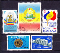 Timbre ROMANIA DUPA 1950 = ANIVERSARI, EVENIMENTE - 5 SERII COMPLETE foto