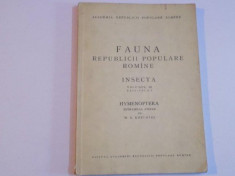 FAUNA REPUBLICII POPULARE ROMINE INSECTA VOL.IX FASCICULA 1 HYMENOPTERA, SUBFAMILIA APINAE de W.K. KNECHTEL 1955 foto