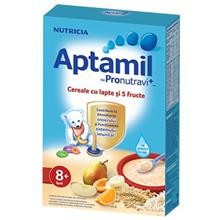 Aptamil Cereale cu Lapte si 5 Fructe de la 8 Luni 225gr Cod: 5900852025785 foto