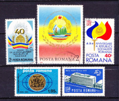 Timbre ROMANIA DUPA 1950 = ANIVERSARI, EVENIMENTE - 5 SERII COMPLETE foto