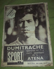 revista Sport numarul 7 aprilie 1969 Florea Dumitrache pe coperta Dinamo Bucuresti foto