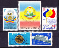 Timbre ROMANIA DUPA 1950 = ANIVERSARI, EVENIMENTE - 5 SERII COMPLETE foto