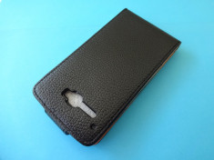 Husa Alcatel One Touch X POP Flip Toc Clapeta Inchidere Magnetica Piele ECO Negru !!! Folie de protectie display CADOU !!! foto