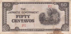 OCUPATIA JAPONEZA IN FILIPINE 50 centavos 1942 VF!!! foto