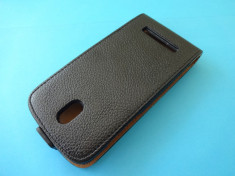 Husa HTC Desire 500 Flip Toc Clapeta Inchidere Magnetica Piele ECO Negru !!! Folie de protectie display CADOU !!! foto