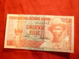 Bancnota 50 Pesos rosie , cu burelaj , Guineea Bissau , cal.NC