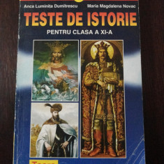 TESTE DE ISTORIE PENTRU CLASA A XI-A - Anca Luminita Dumitrescu - 1997, 280 p.