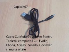 Cablu Cu Mufa De 2.5mm Pentru Tableta compatibil Cu Evolio, Eboda, Alwiev , Smailo, Goclever si multe altele foto